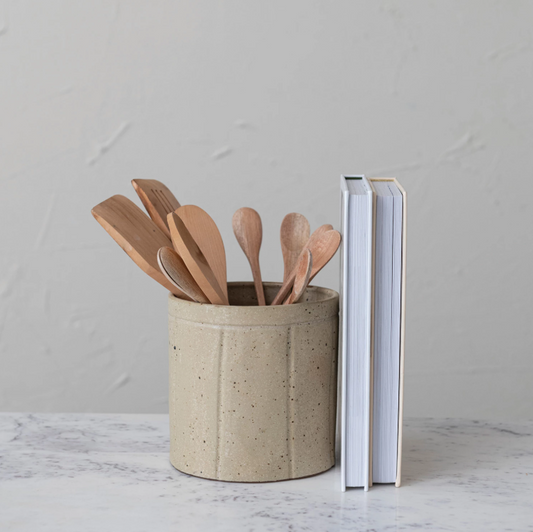 Decorative Stoneware Crock w/ Lines