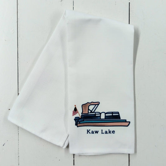 Kaw Lake Pontoon Tea Towel