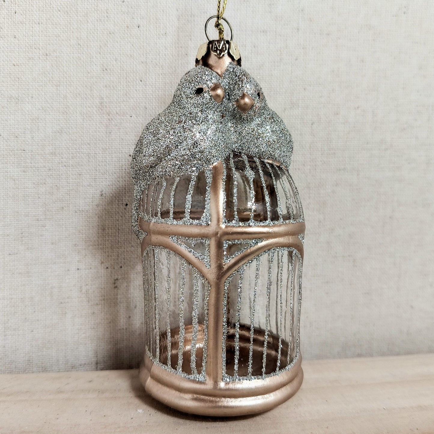 Glass Birdcage Ornament