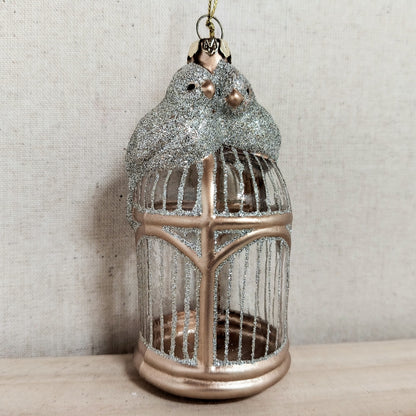 Glass Birdcage Ornament