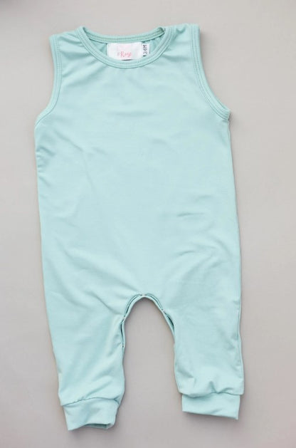 Solid Color Tank One-Piece Jogger