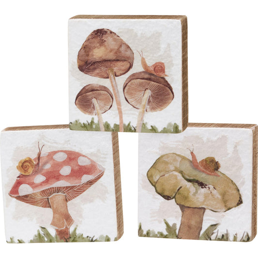 Block Sign Set - Mushrooms
