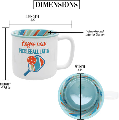 Coffee Now Pickleball Mug - 18oz