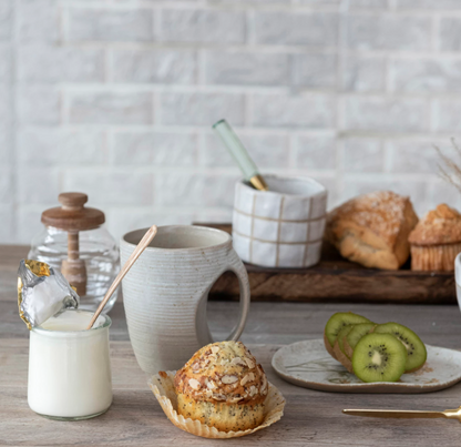 Glass Honey Jar w/ Lid & Attached Honey Dipper