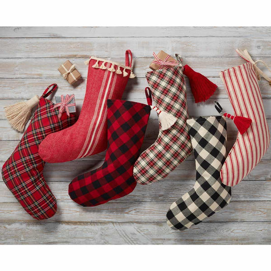 White Tartan Christmas Stocking