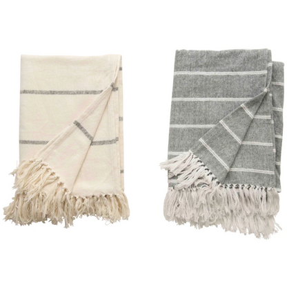 Woven Cotton Throw w/ Fridge