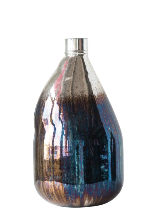 Glass Balloon Vase-iridescent finish