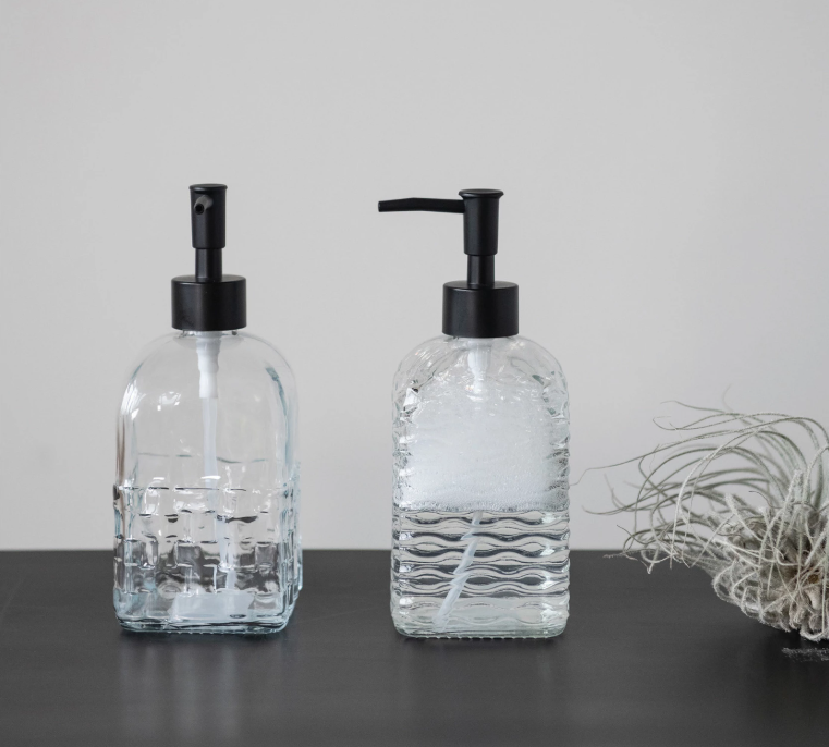Pressed Glass Soap Dispenser