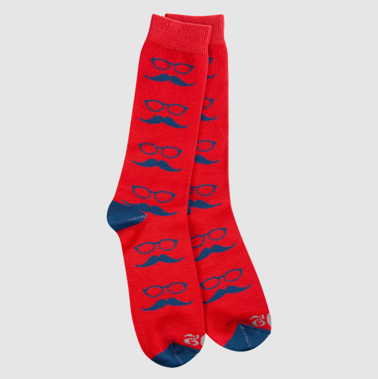 Mustache/Glasses Transit Crew Socks