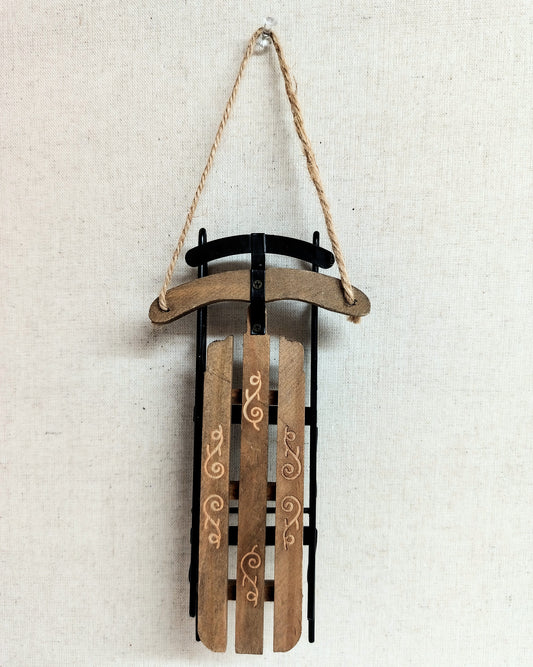 Wood Sled Ornament