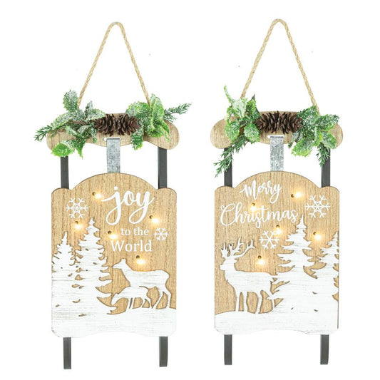 White Deer Sled Ornament