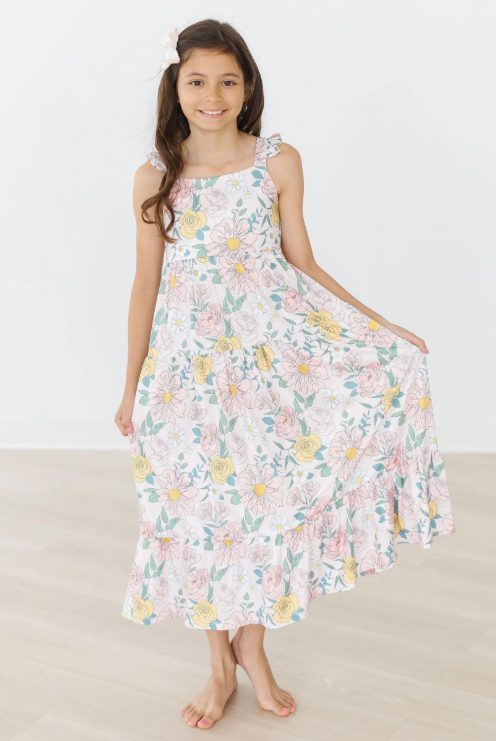 Autumn Breeze Ruffle Maxi Dress