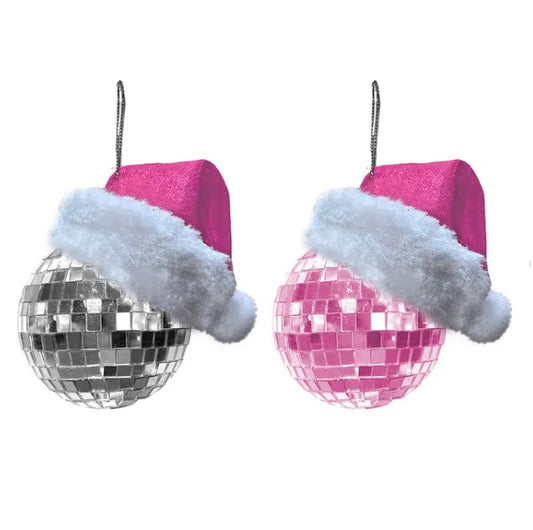 Mirror Ball w/ Santa Hat