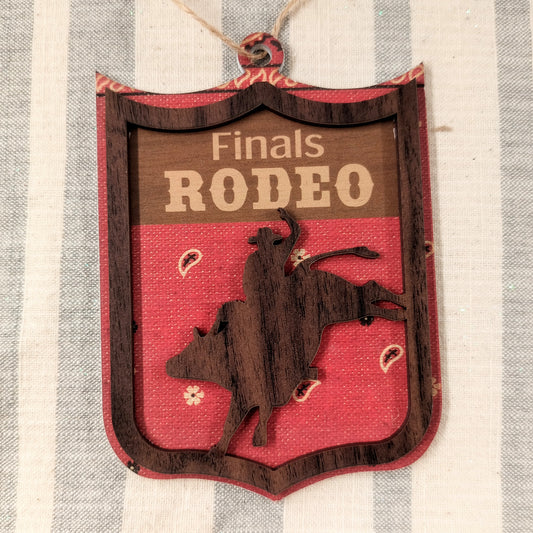 Wooden Finals Rodeo Ornament
