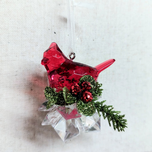 3" Cardinal Pinecone Ornament