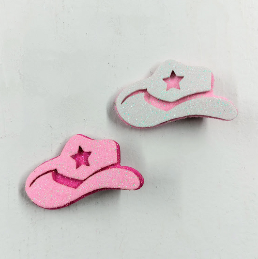 Glittered Cowgirl Hat Hair Clip