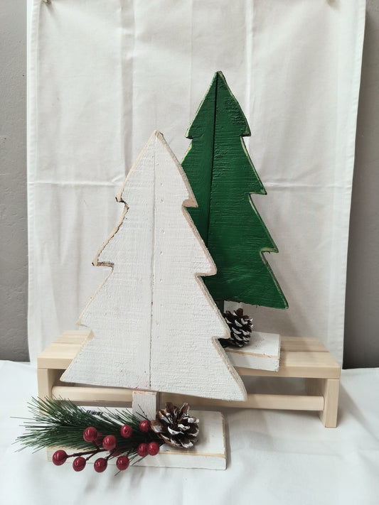 Wooden Christmas Tree Table Top Decor