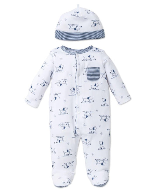 Puppy Toile Footie w/ Hat