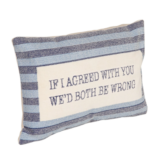 Cotton/Velvet Lumbar Pillow "Wrong"