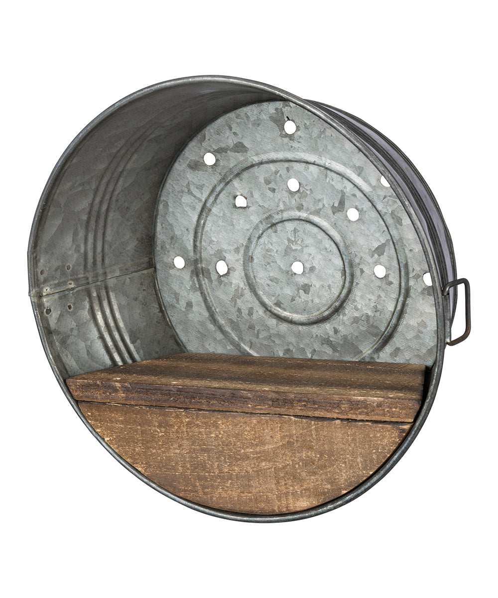 Farmhouse Shelf - Round Metal & Wood