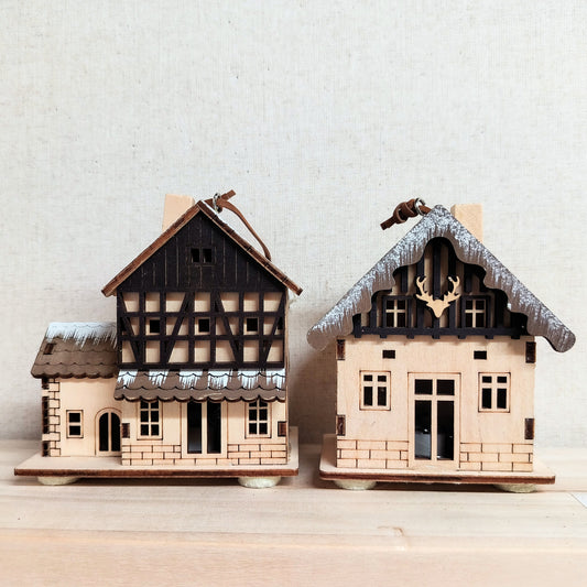 Light-Up Wood Cabin Ornament