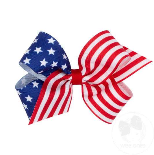 Medium Stars & Stripes Print Hair Bow