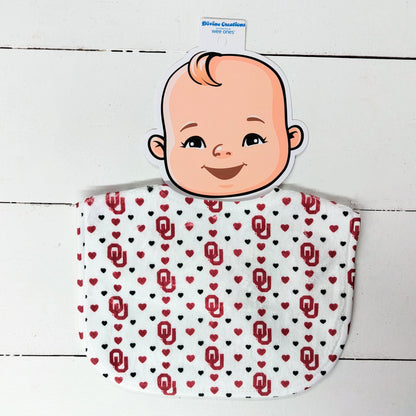 OU or OSU Hearts Bib