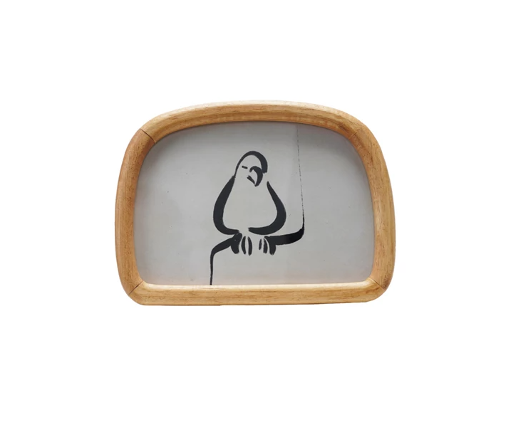 Rubberwood Arched Photo Frame, Natural