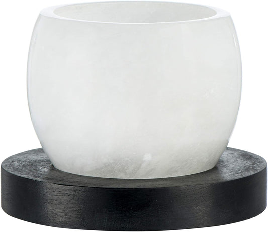 White Alabaster Votive Holder w/ Base