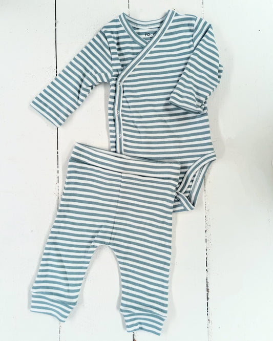 Blue Striped Onesie Set