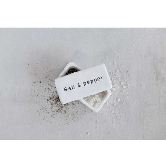 Stoneware S&P Pinchpot w/ Lid