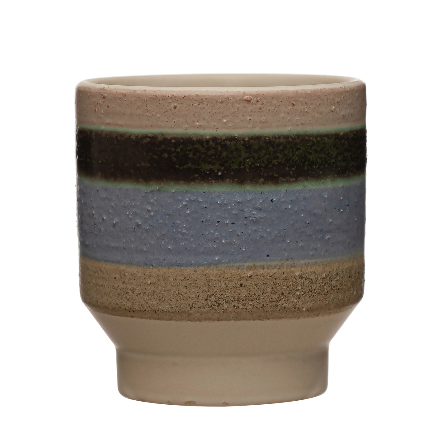 Stoneware Striped Planter