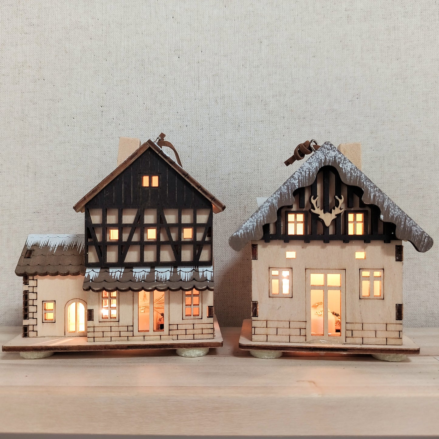 Light-Up Wood Cabin Ornament
