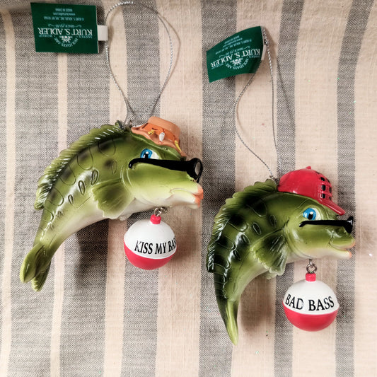 Bass Fish w/ Bobber Ornament