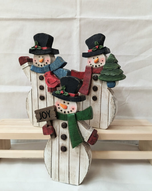 Tabletop Snowman w/ Top Hat & Scarf