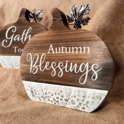 Wooden Pumpkin Tabletop Decor