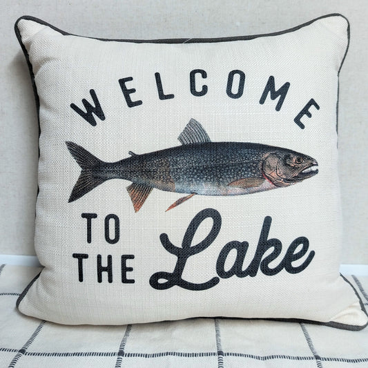 Welcome to the Lake Fish Pillow