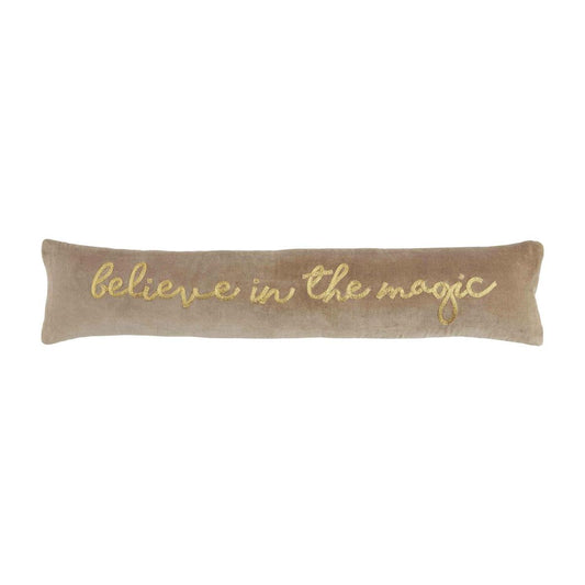 Taupe Long Velvet Pillow