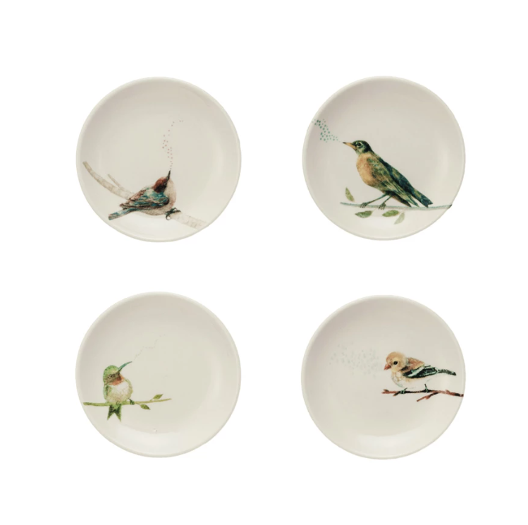 Stoneware Dish w/ Bird on Branch