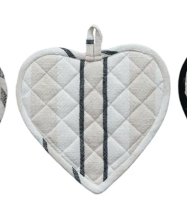 Cotton Quilted Heart Shaped Pot Holder