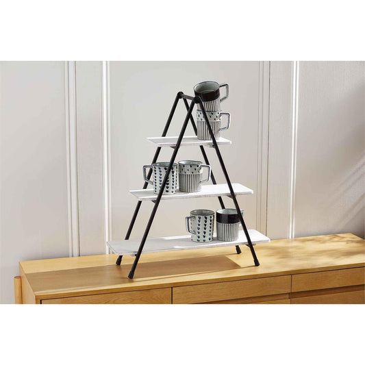 White Three Tier Wood Server