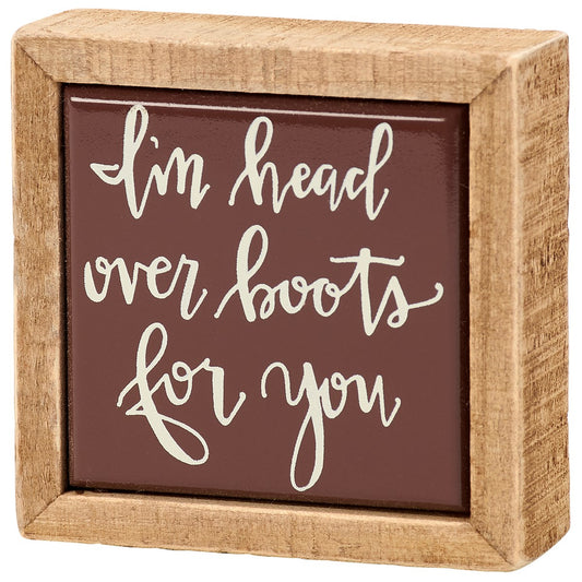 Head Over Boots Box Sign Mini
