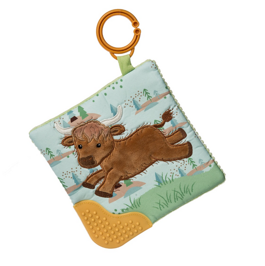 Taggies Hefty Highland Cow Crinkle Teether