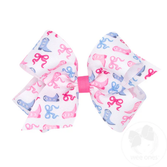 Medium Boots & Bows Hair Bow