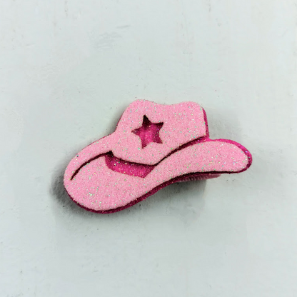 Glittered Cowgirl Hat Hair Clip