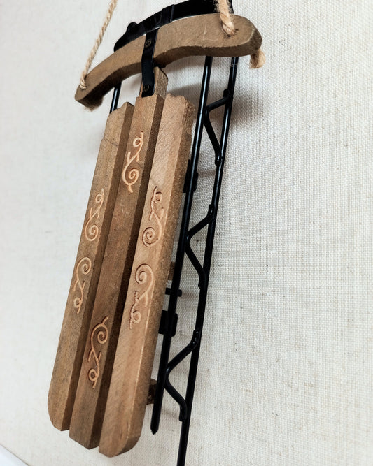Wood Sled Ornament