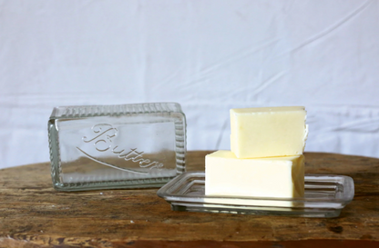 Pressed Glass Butter Dish