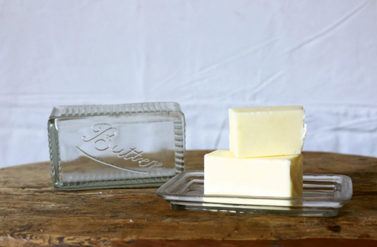 Pressed Glass Butter Dish