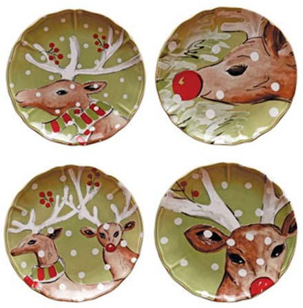 Dinner Plate Deer Friends - Green