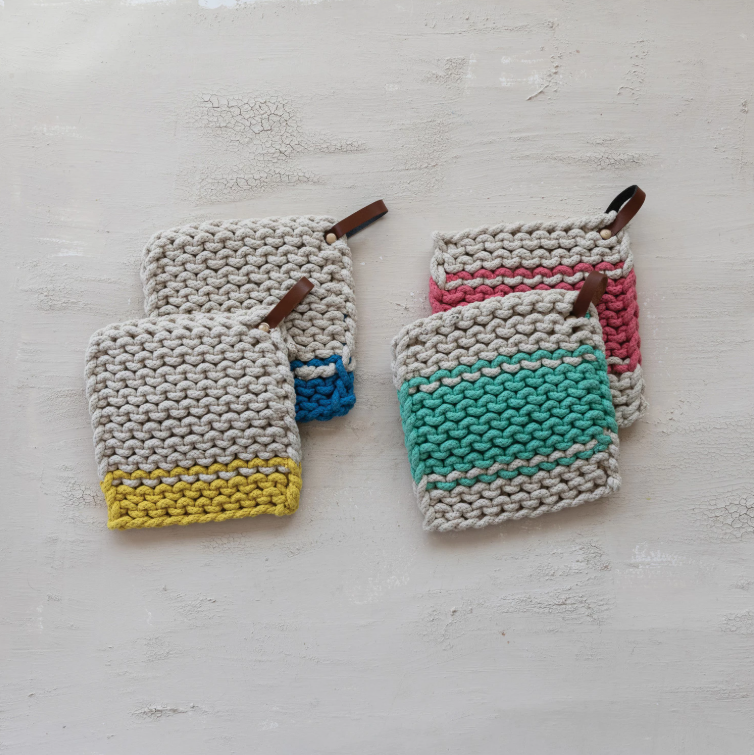 Square Crochet Pot Holder w/ Loop